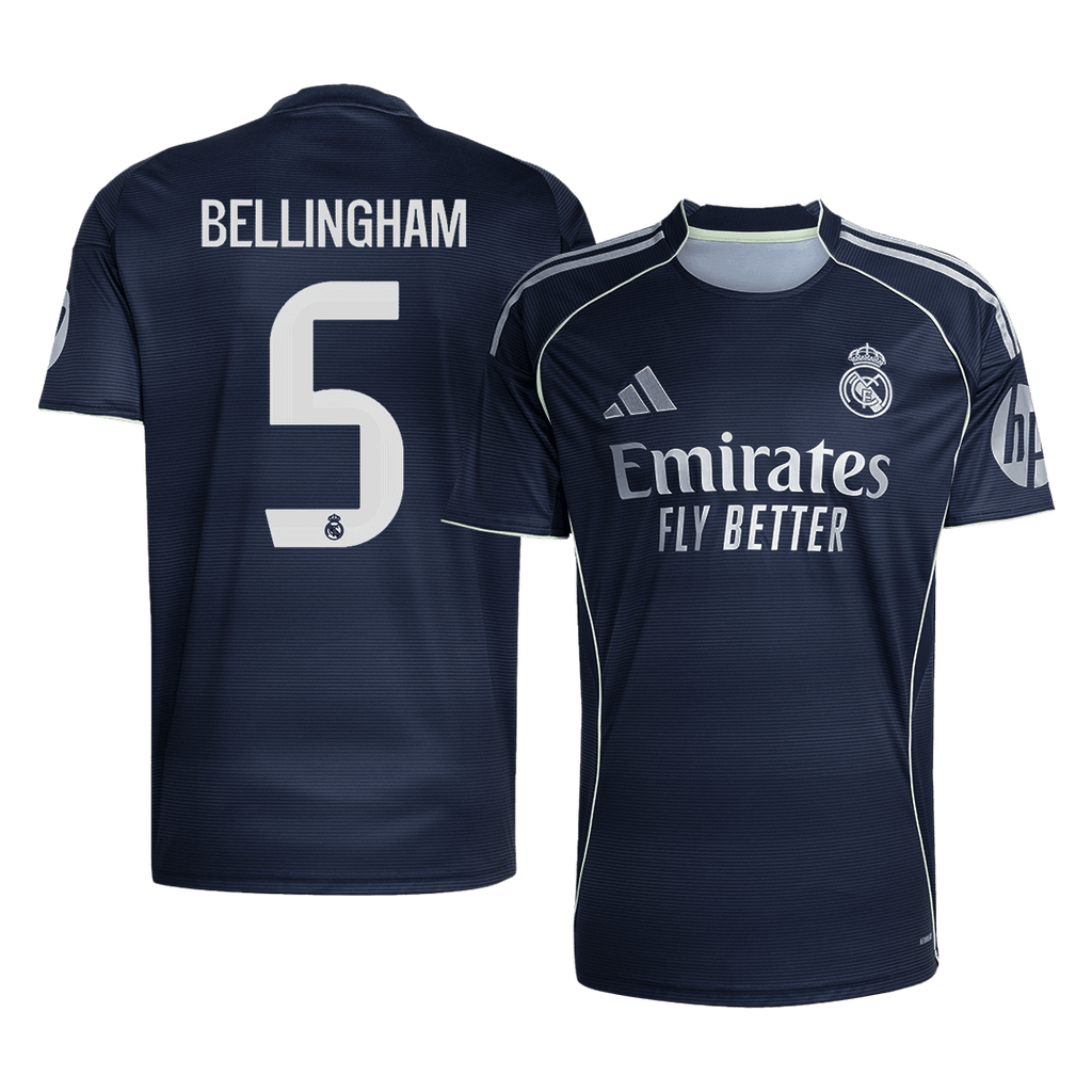BELLINGHAM #5 Real Madrid Away Soccer Jersey 2025/26
