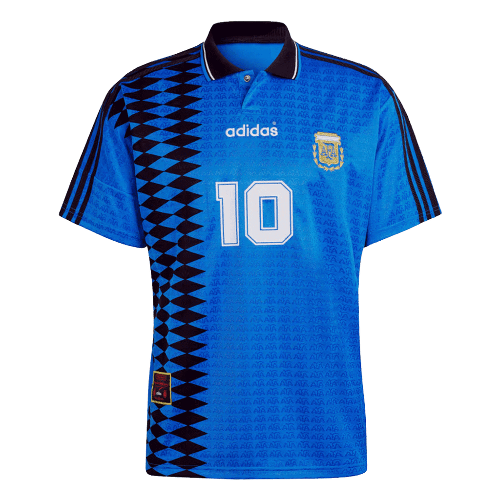 Retro #10 Argentina Away Soccer Jersey Kit(Jersey+Shorts) 1994