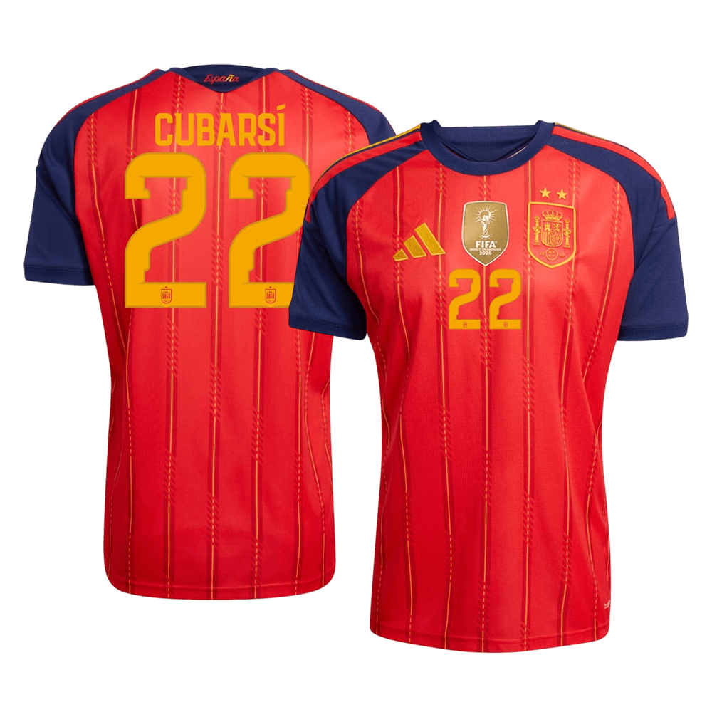 CUBARSí #22 Spain Home Player Version Jersey World Cup 2026 - Champion