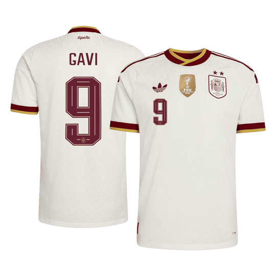 GAVI #9 Spain Away Player Version Jersey World Cup 2026 - Champion