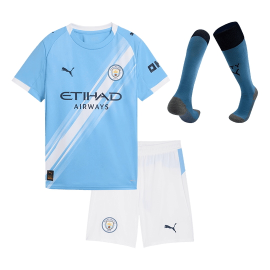 Manchester City Home Kids Soccer Jerseys Full Kit 2025/26