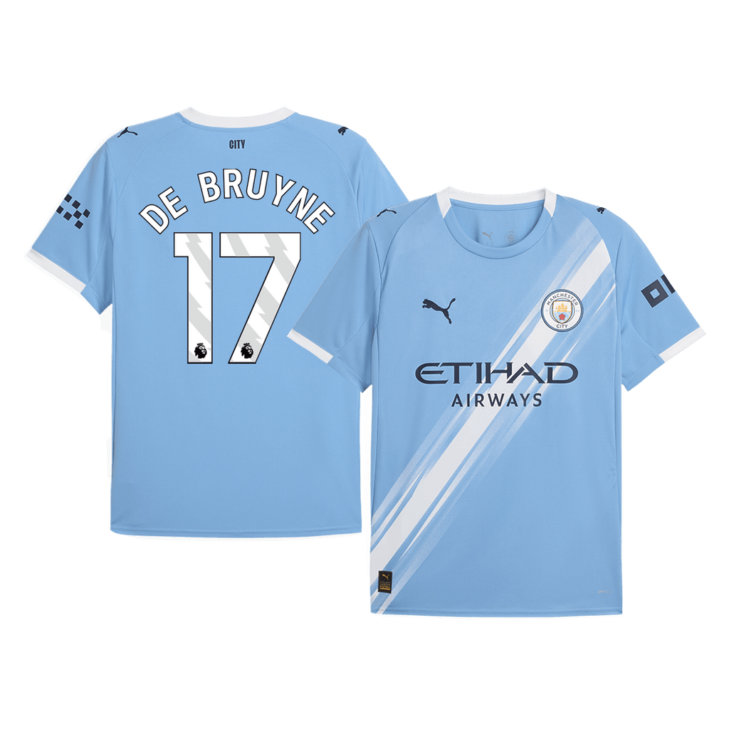 DE BRUYNE #17 Manchester City Home Soccer Jersey 2025/26 Blue