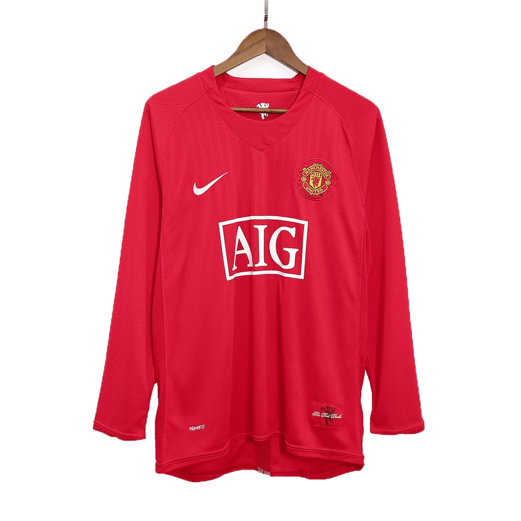 Retro Jersey SCHOLES #18 Manchester United Retro Jersey Home Soccer Shirt 2007/08