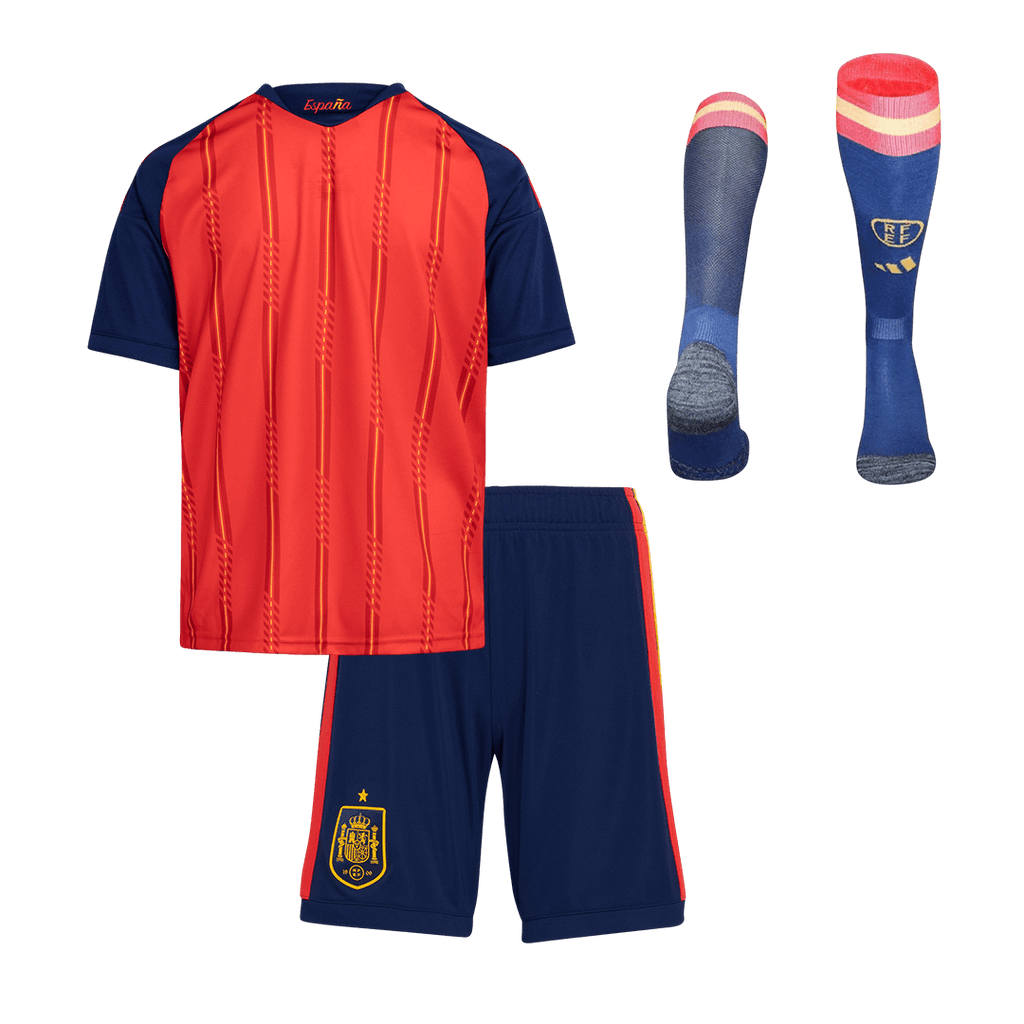 Spain Home World Cup Kids Soccer Jerseys Full Kit 2026