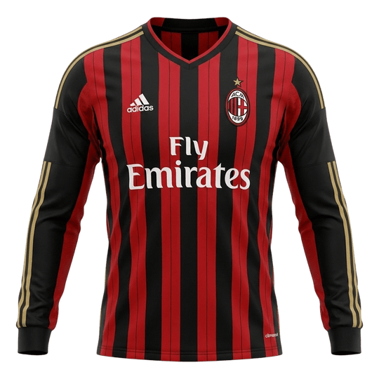 Retro Soccer Jersey AC Milan Home Long Sleeve 2013/14