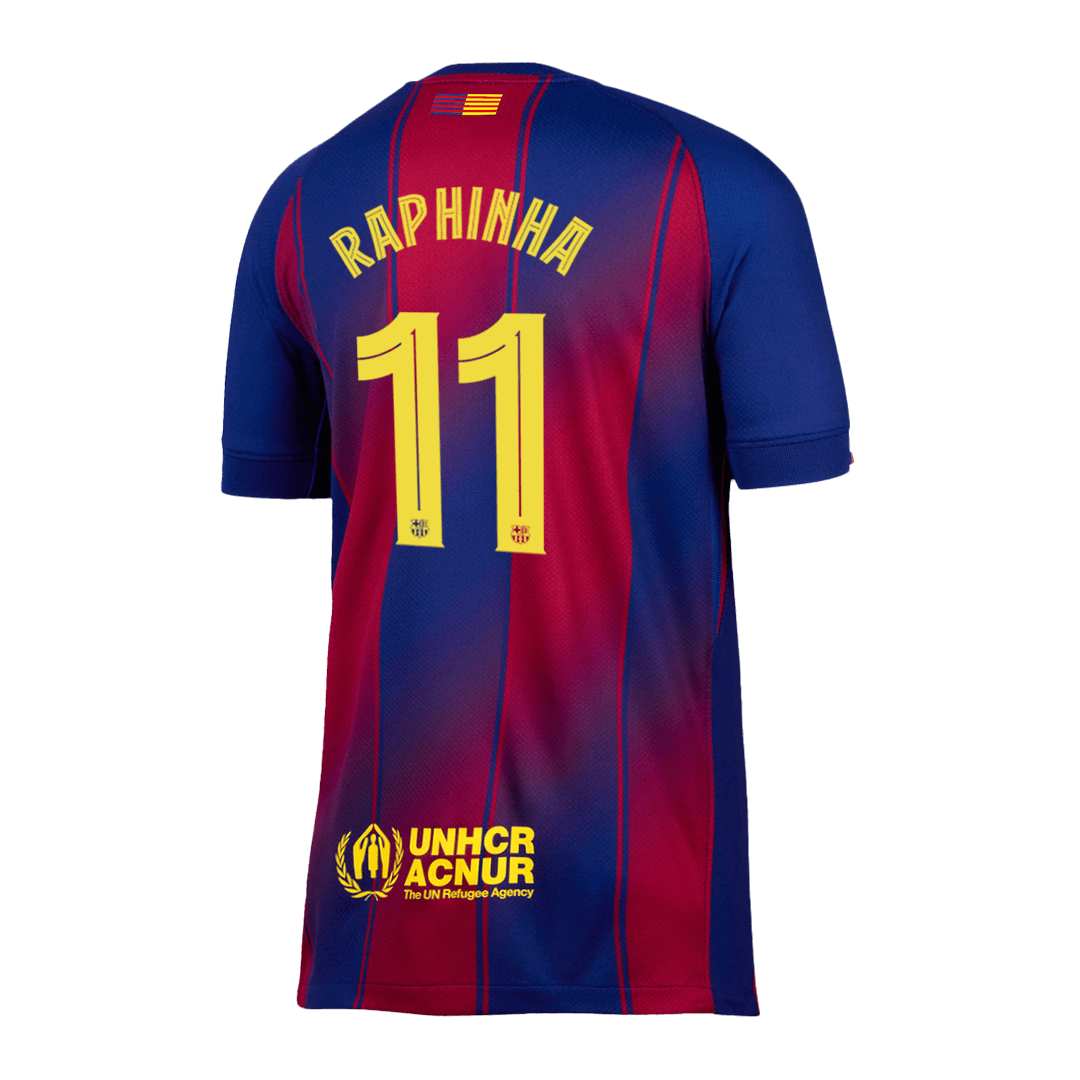 RAPHINHA #11 Barcelona Home Soccer Jersey 2025/26 -UCL