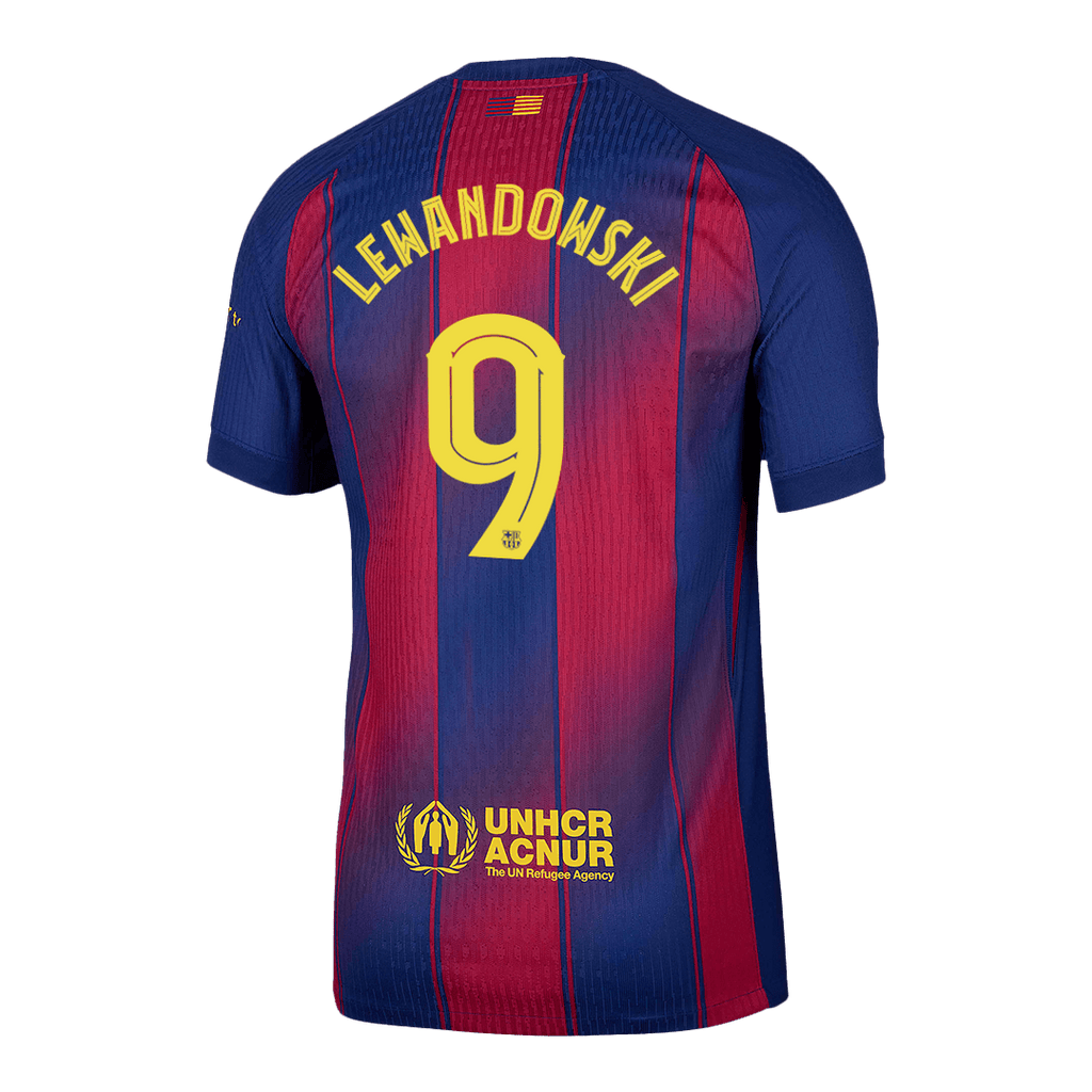 LEWANDOWSKI #9 Barcelona Home Authentic Soccer Jersey 2025/26 - UCL