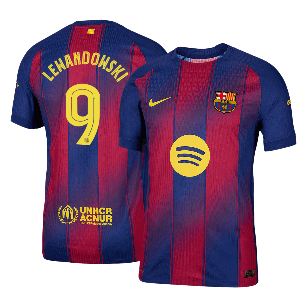 LEWANDOWSKI #9 Barcelona Home Authentic Soccer Jersey 2025/26 - UCL