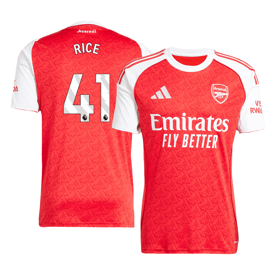 Arsenal RICE #41 Home Soccer Jersey 2025/26