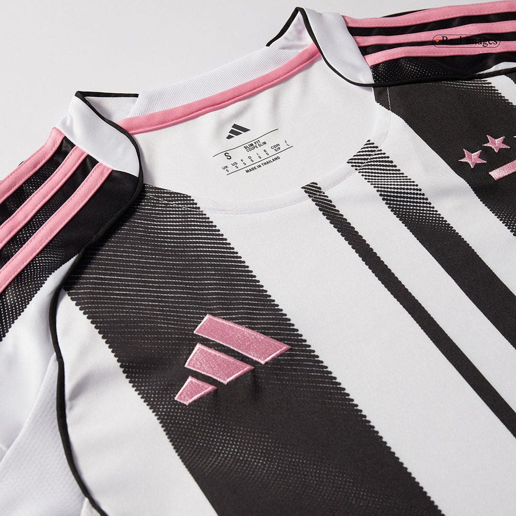 Juventus Jeep x Visit Detroit Sponsor Home Soccer Jersey Kit(Jersey+Shorts) 2025/26 Black&White