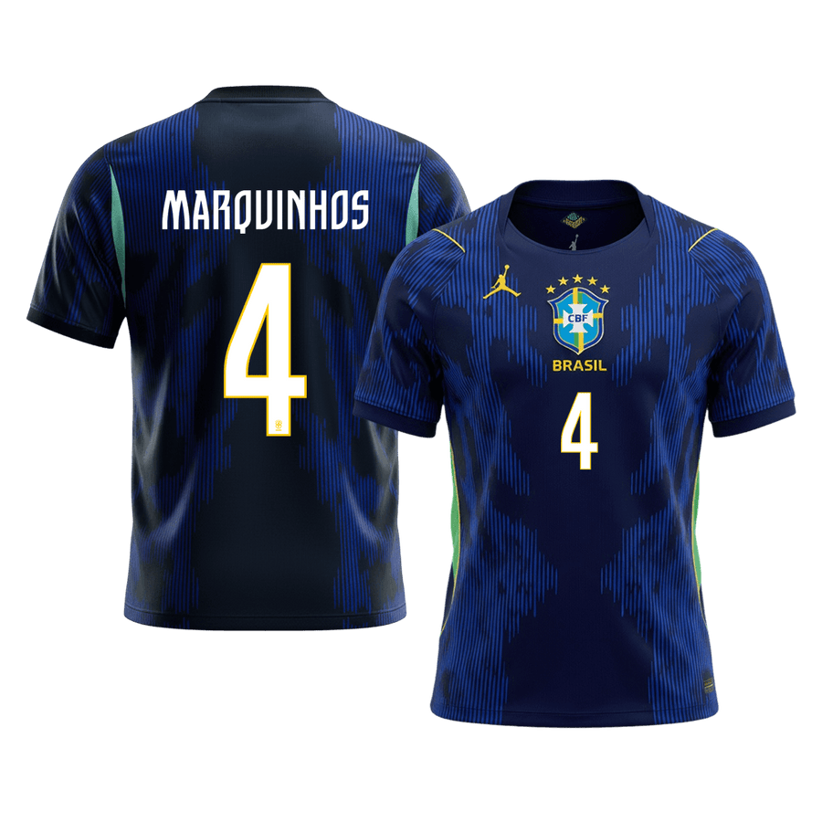MARQUINHOS #4 Brazil Away Soccer Jersey World Cup 2026
