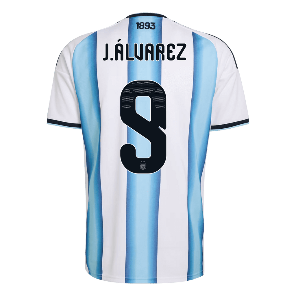 J. ALVAREZ #9 Argentina Home Soccer Jersey World Cup 2026