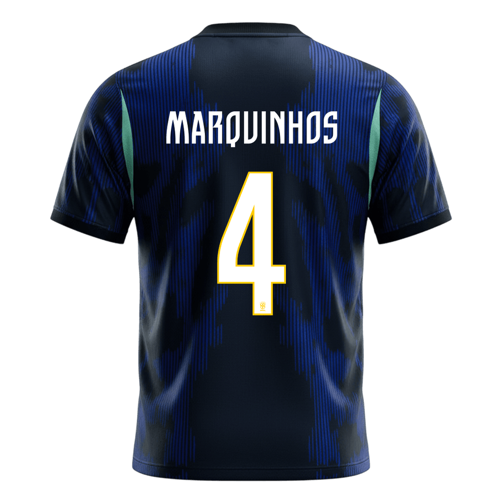 MARQUINHOS #4 Brazil Away Soccer Jersey World Cup 2026