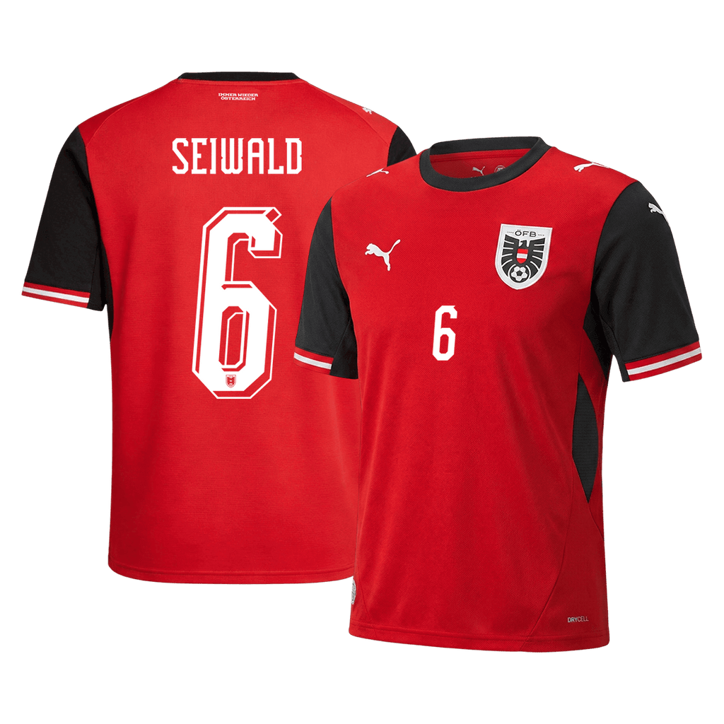 SEIWALD#6 Austria Home Soccer Jersey World Cup 2026 Red