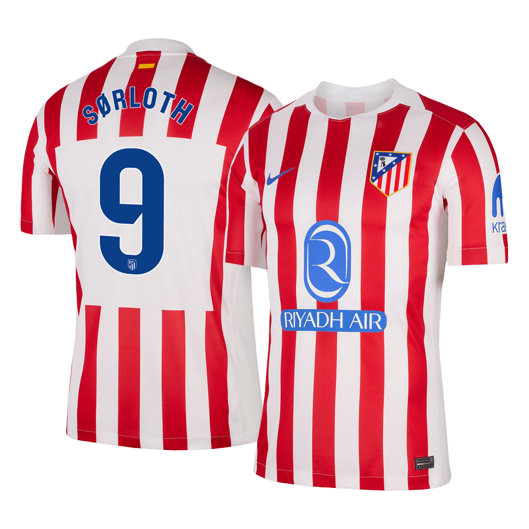S?RLOTH #9 Atletico Madrid Home Soccer Jersey 2025/26
