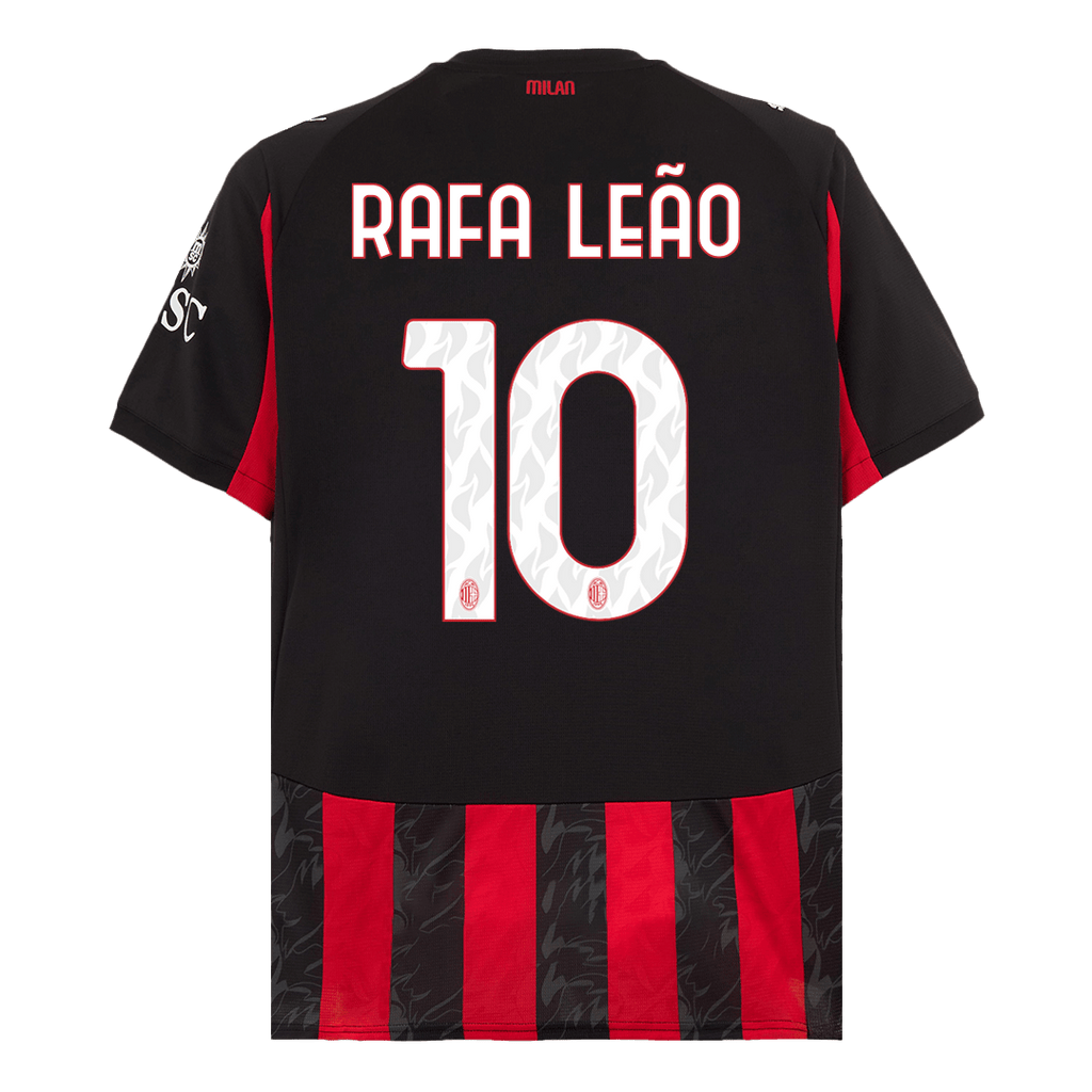 RAFA LEAO #10 AC Milan Home Soccer Jersey 2025/26 Red&Black