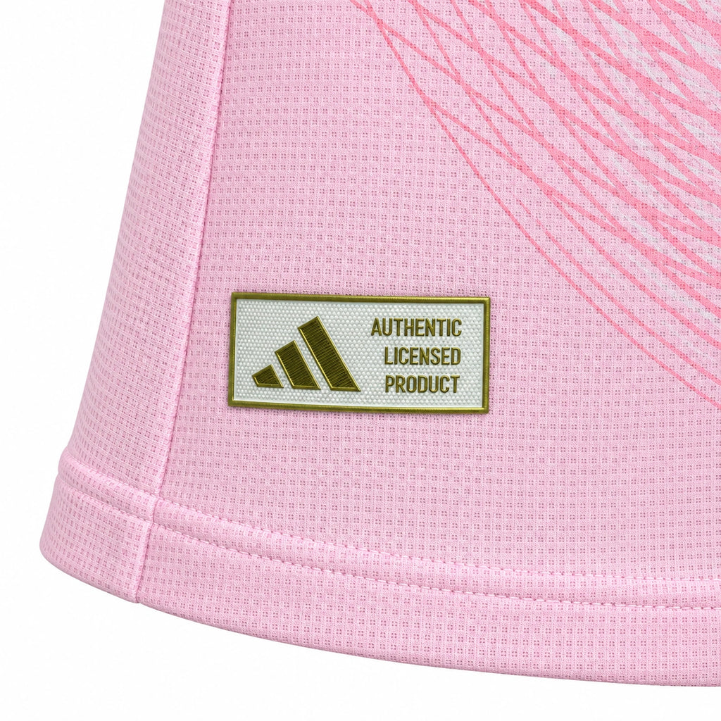 Arsenal 2025/26 pink goalkeeper jersey authentic label detail