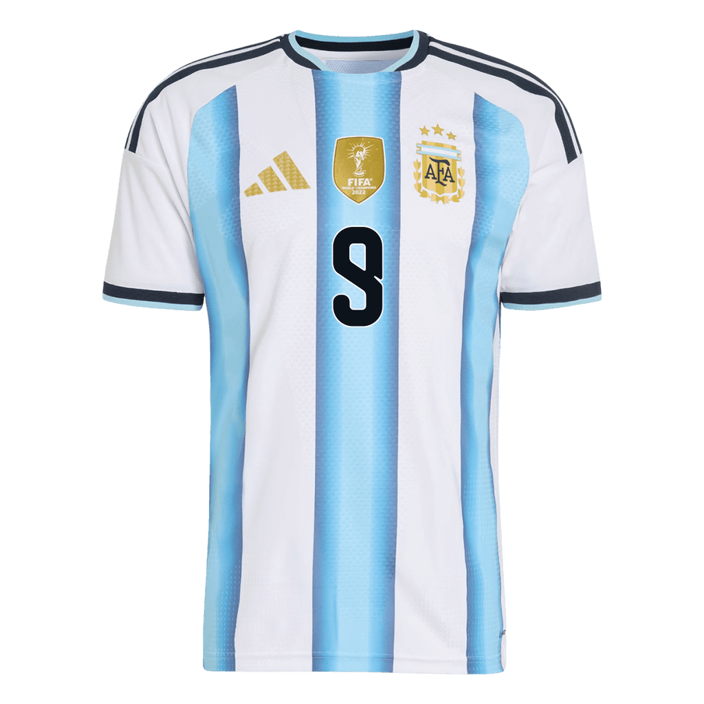 J. ALVAREZ #9 Argentina Home Player Version Jersey World Cup 2026
