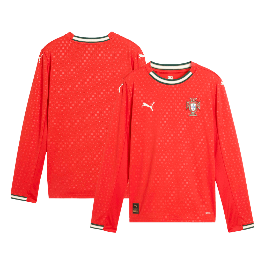 Portugal Home Long Sleeve Soccer Jersey 2025 Red