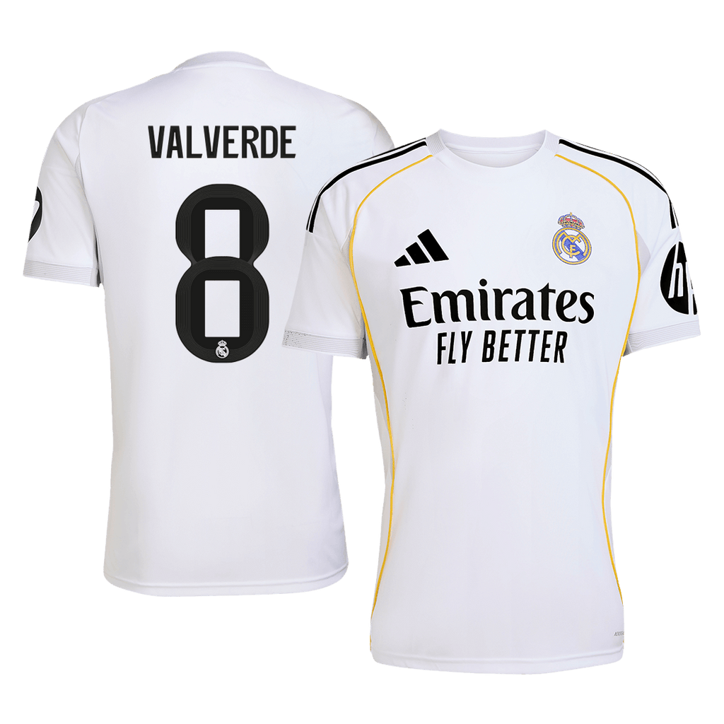 VALVERDE #8 Real Madrid Home Soccer Jersey 2025/26