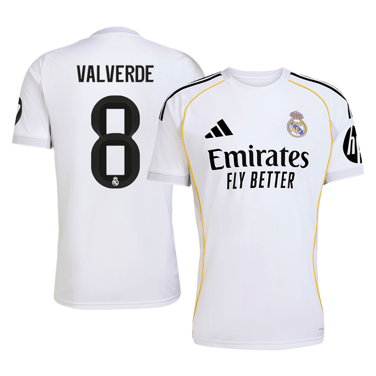 VALVERDE #8 Real Madrid Home Soccer Jersey 2025/26
