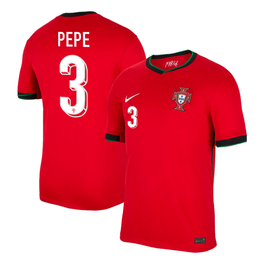 PEPE #3 Portugal Home Soccer Jersey Euro 2024