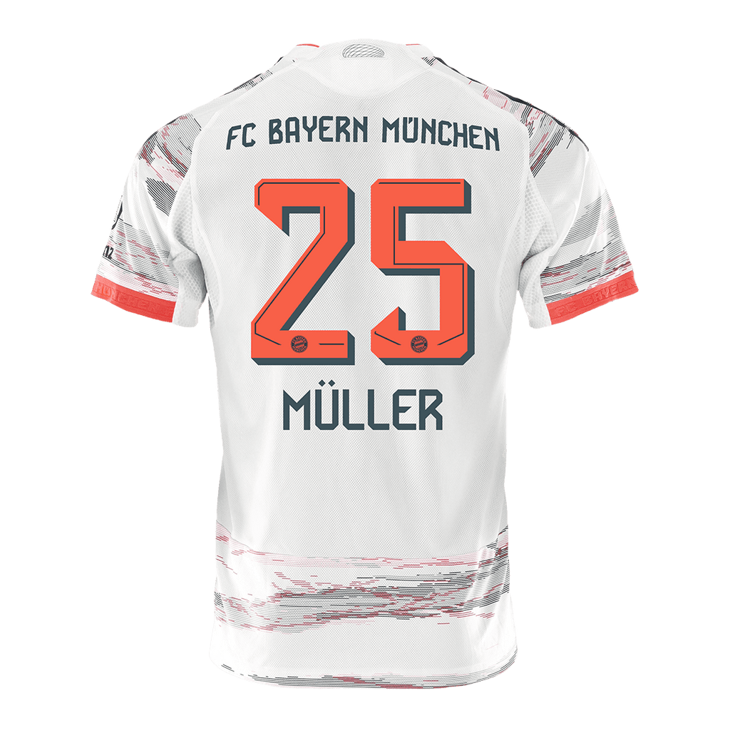 Authentic MULLER #25 Bayern Munich Away Soccer Jersey 2025/26 White