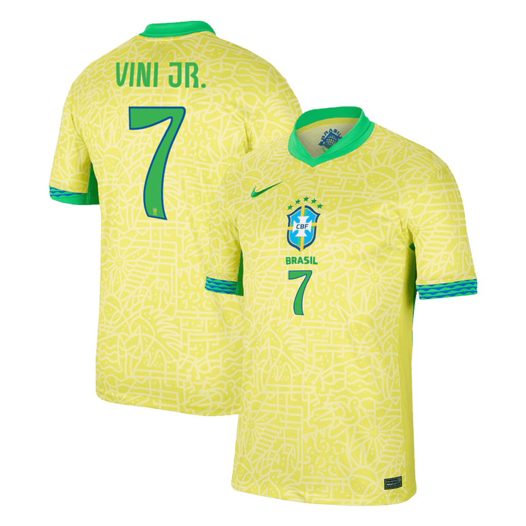 VINI JR. #7 Brazil Home Soccer Jersey Copa America 2024