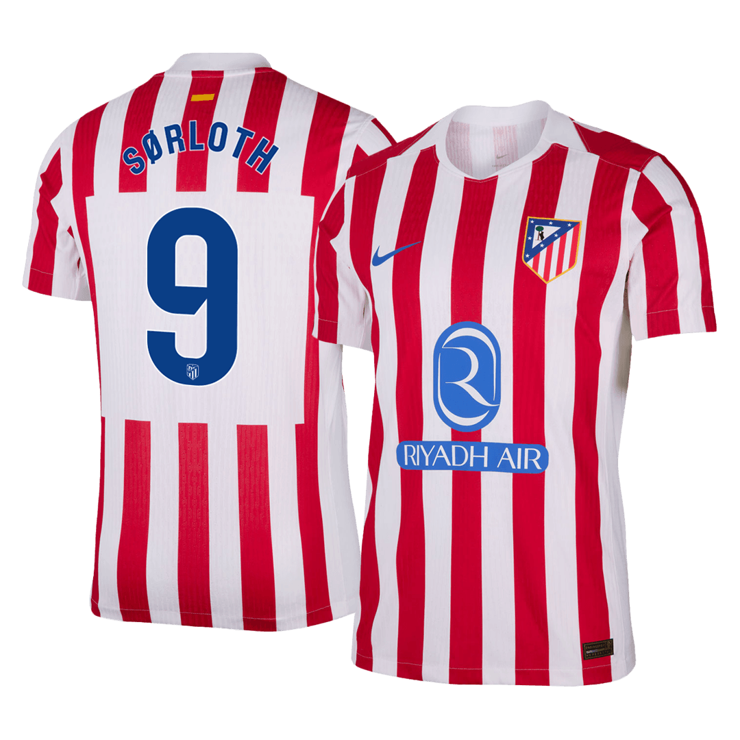 S?RLOTH #9 Atletico Madrid Home Player Version Jersey 2025/26