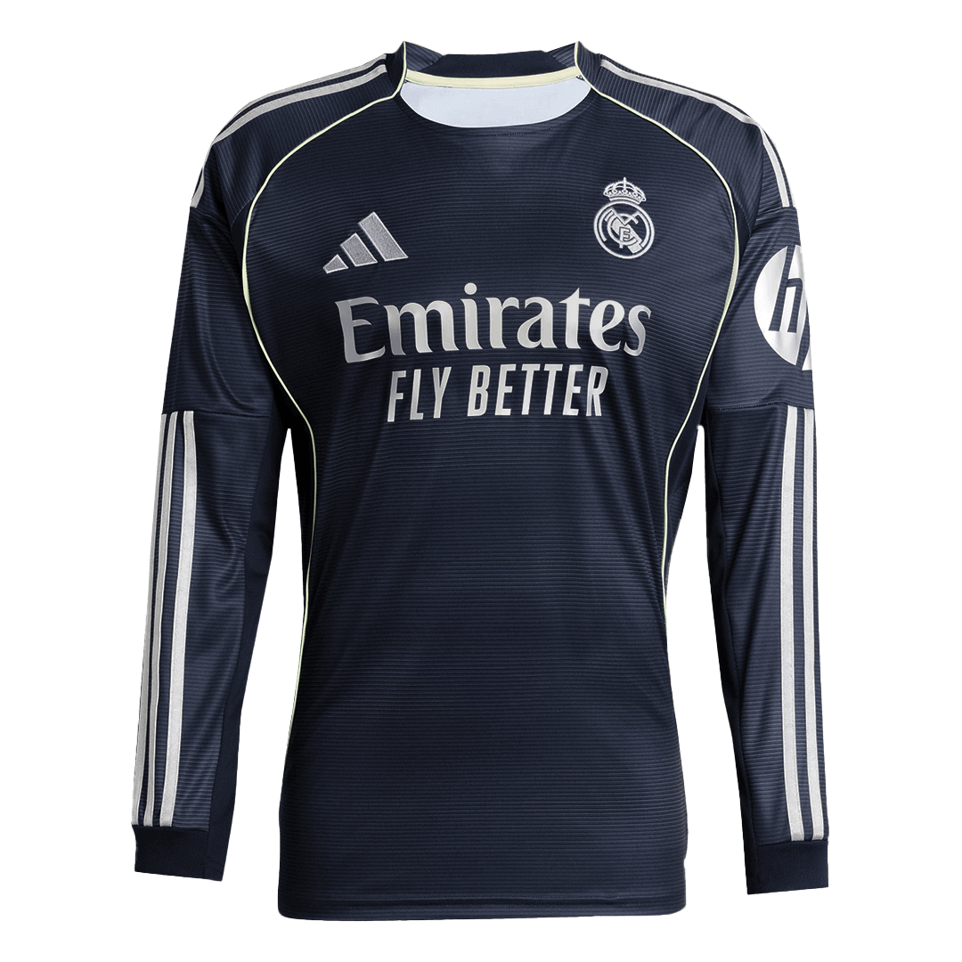 Real Madrid Away Long Sleeve Soccer Jersey 2025/26