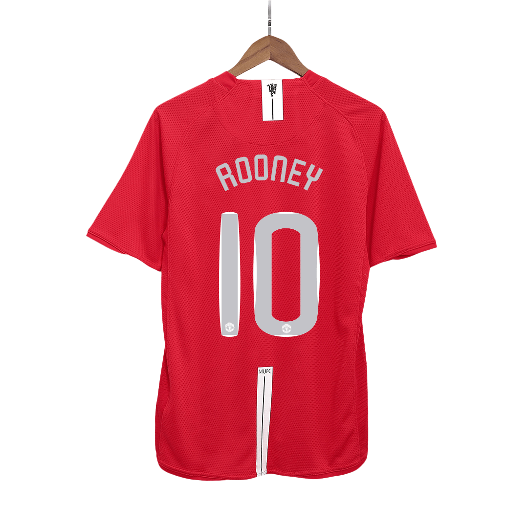 Retro Jersey ROONEY #10 Manchester United Retro Jersey Home Soccer Shirt 2007/08 - UCL Final