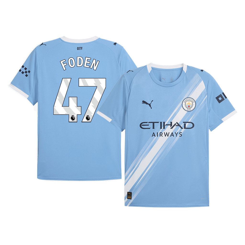 FODEN #47 Manchester City Home Soccer Jersey 2025/26 Blue