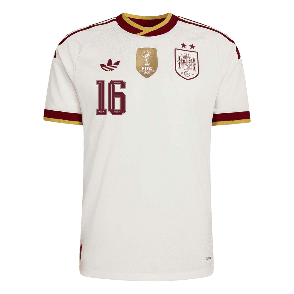 RODRIGO #16 Spain Away Player Version Jersey World Cup 2026 - Champion