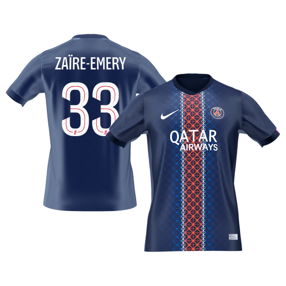 ZAÏRE EMERY #33 PSG Home Soccer Jersey 2025/26