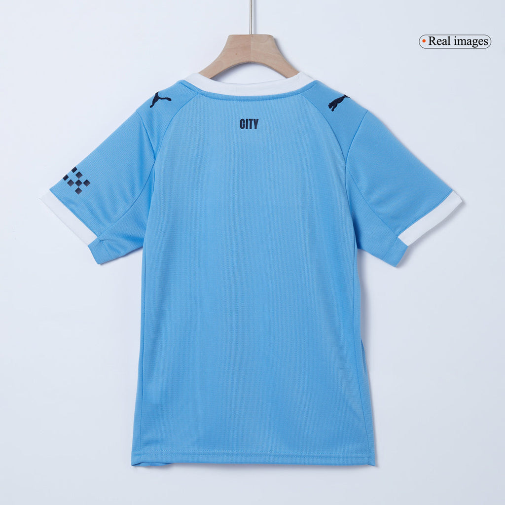 Manchester City Home Kids Soccer Jerseys Kit 2025/26