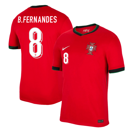 B.FERNANDES #8 Portugal Home Soccer Jersey Euro 2024