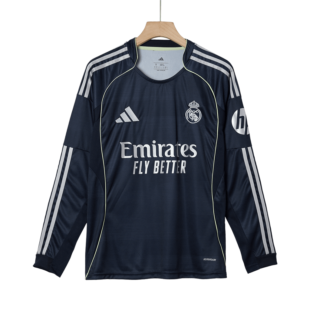 Real Madrid Away Long Sleeve Soccer Jersey 2025/26