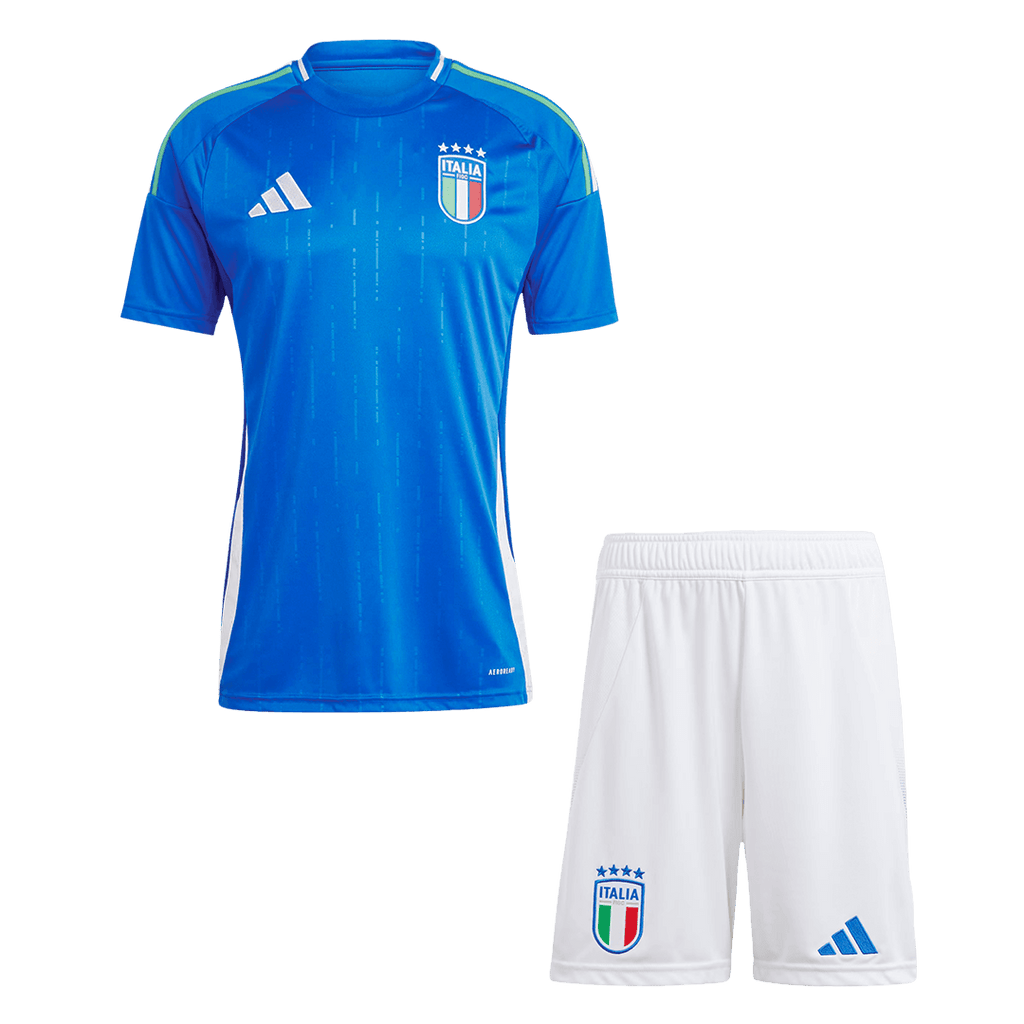 Italy Home Soccer Jersey Kit(Jersey+Shorts) Euro 2024