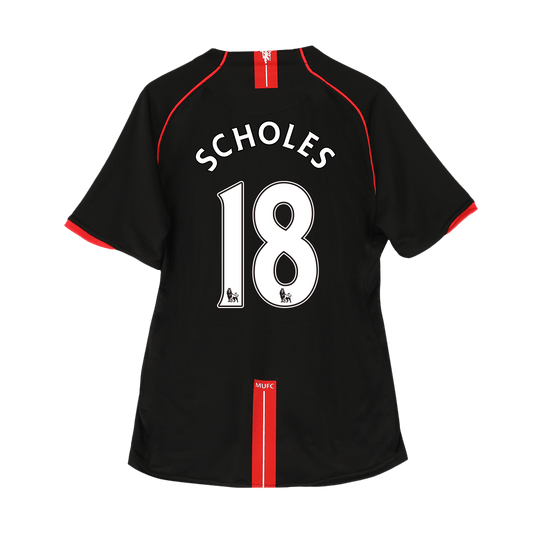 SCHOLES #18 Manchester United Retro Jersey Away Soccer Shirt 2007/08