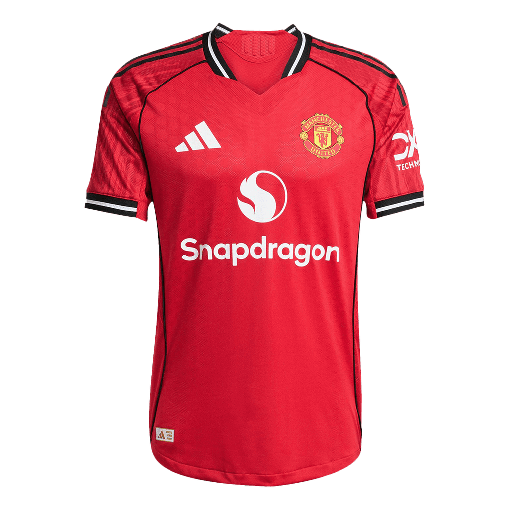 B.FERNANDES #8 Manchester United Home Authentic Soccer Jersey 2025/26