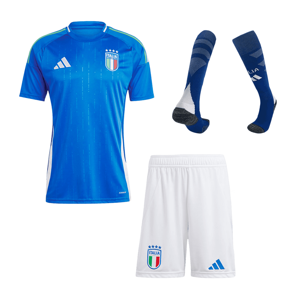Italy Home Soccer Jersey Kit(Jersey+Shorts+Socks) Euro 2024