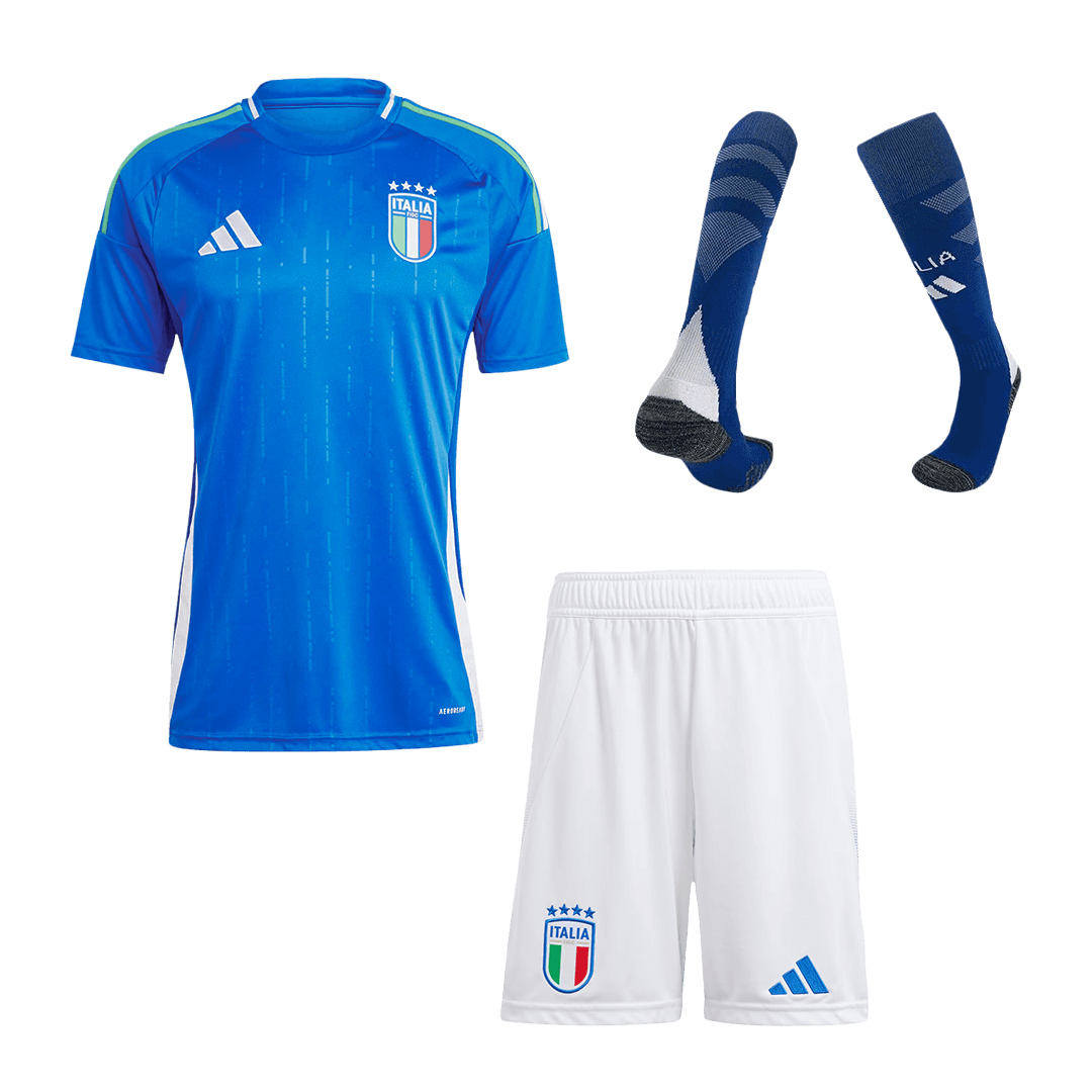 Italy Home Soccer Jersey Kit(Jersey+Shorts+Socks) Euro 2024