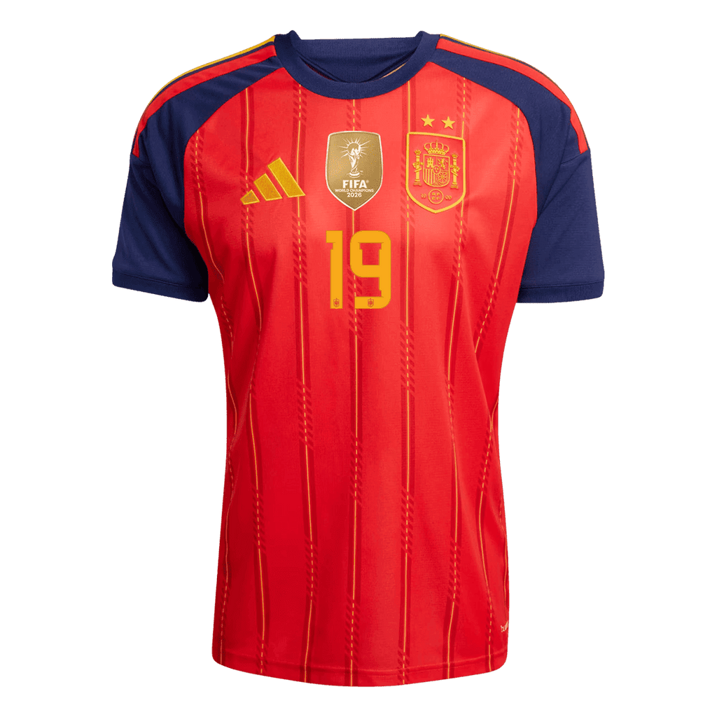 LAMINE YAMAL #19 Spain Home Player Version Jersey World Cup 2026 - Champion