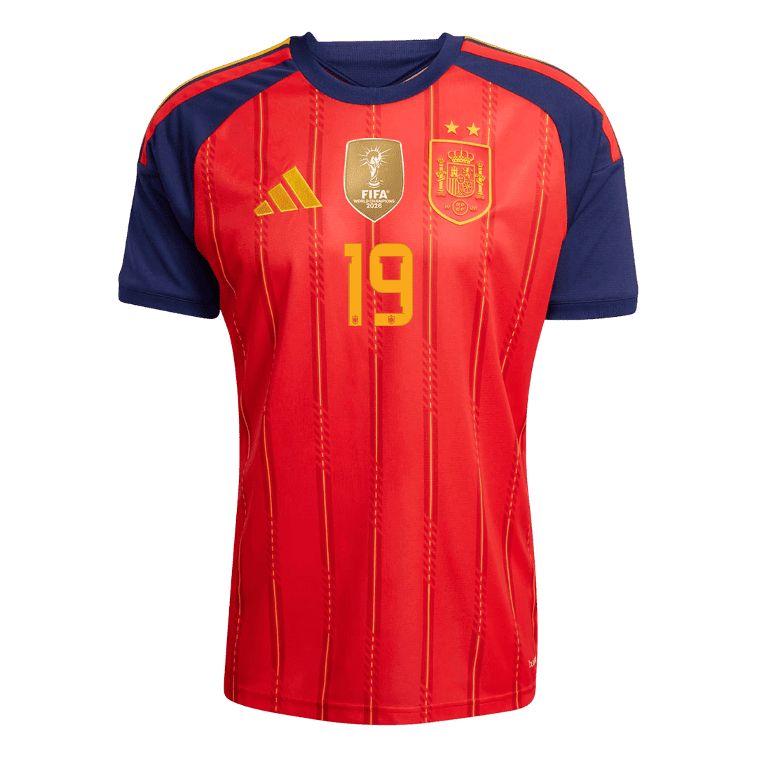LAMINE YAMAL #19 Spain Home Player Version Jersey World Cup 2026 - Champion