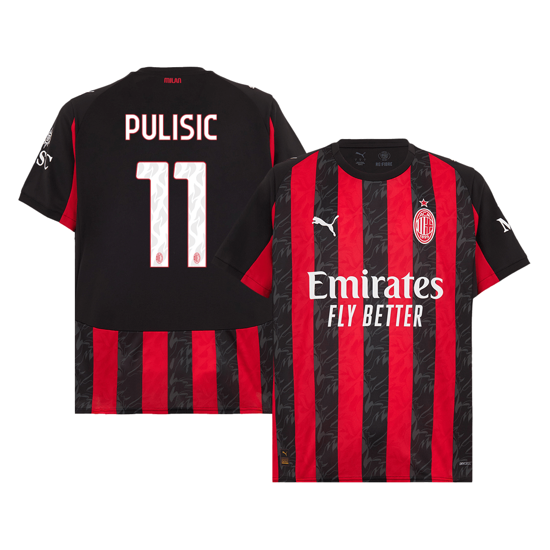 PULISIC #11 AC Milan Home Soccer Jersey 2025/26 Red&Black