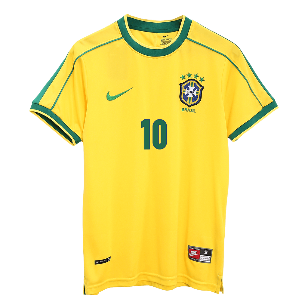 RIVALDO #10 Retro 1998 Brazil Home Soccer Jersey - World Cup