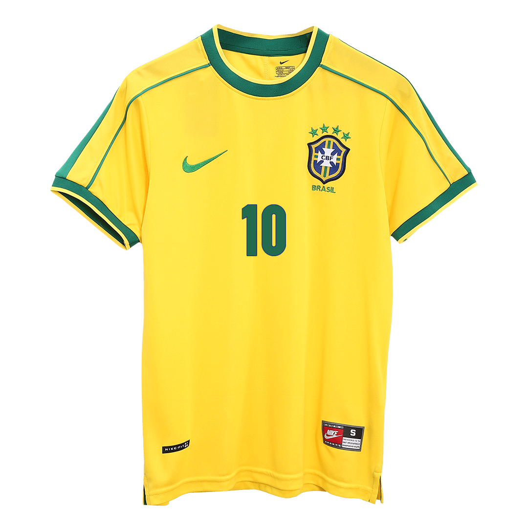 RIVALDO #10 Retro 1998 Brazil Home Soccer Jersey - World Cup
