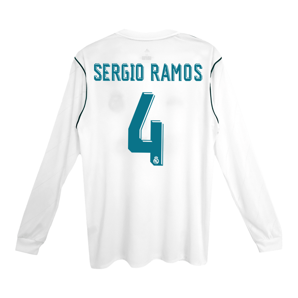 Retro Jersey SERGIO RAMOS #4 Real Madrid Retro Jersey Home Soccer Shirt 2017/18