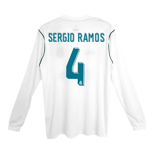 Retro Jersey SERGIO RAMOS #4 Real Madrid Retro Jersey Home Soccer Shirt 2017/18