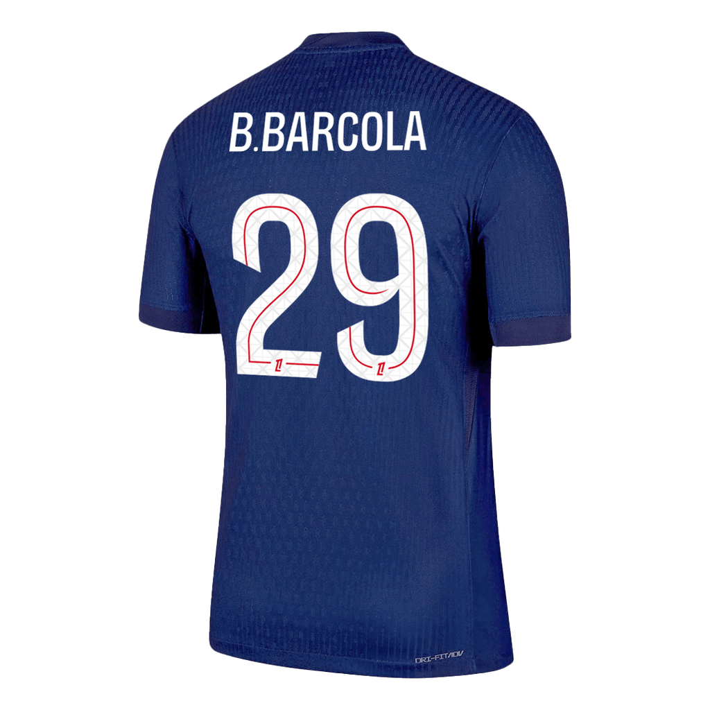 B.BARCOLA #29 PSG Home Authentic Soccer Jersey 2025/26